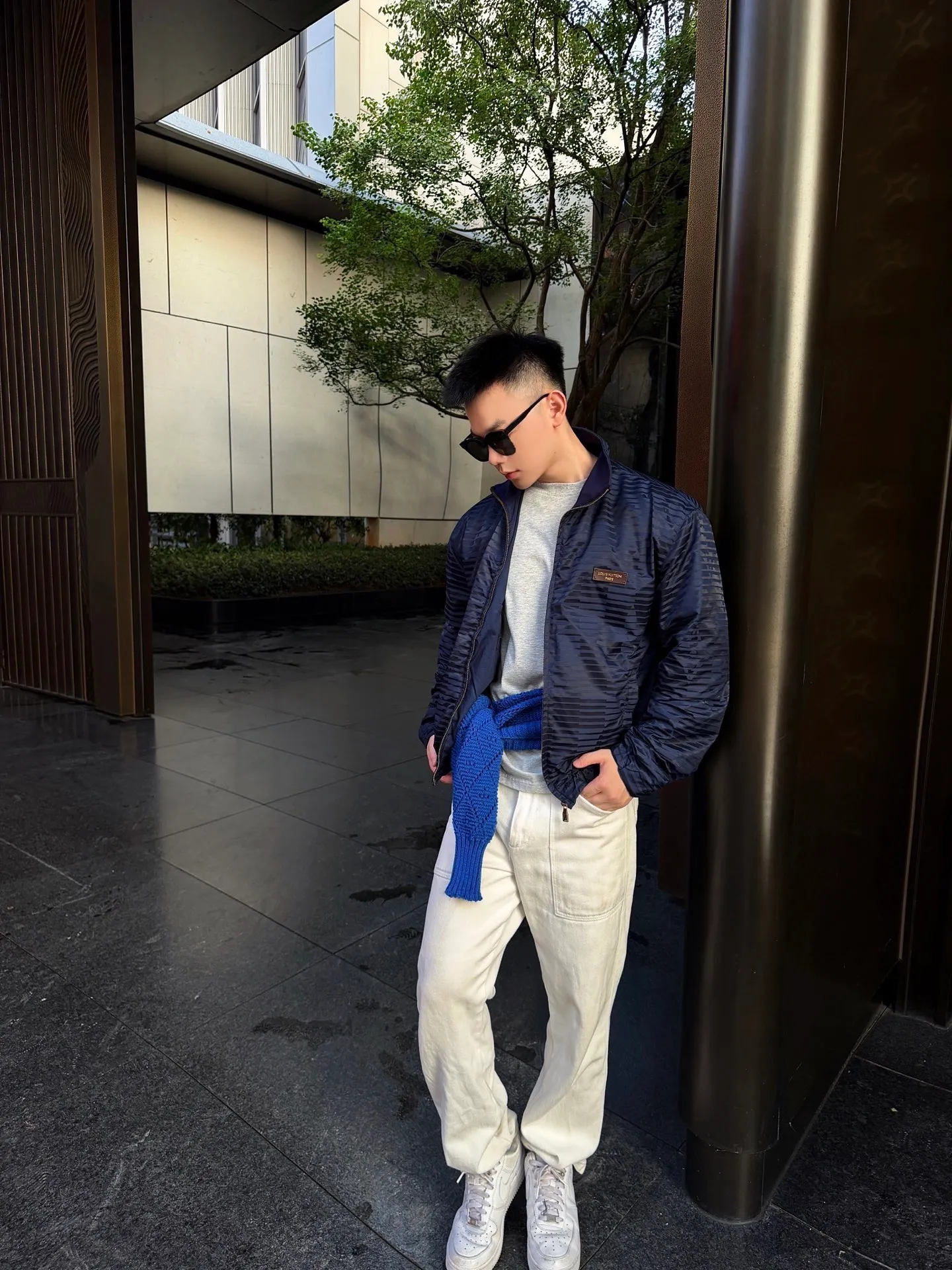 Louis Vuitton/Louis Vuitton jacquard texture patch jacket